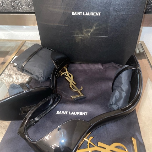 Opyum YSL Logo-Heel Sandals with Golden Hardware - Picture 5 of 9